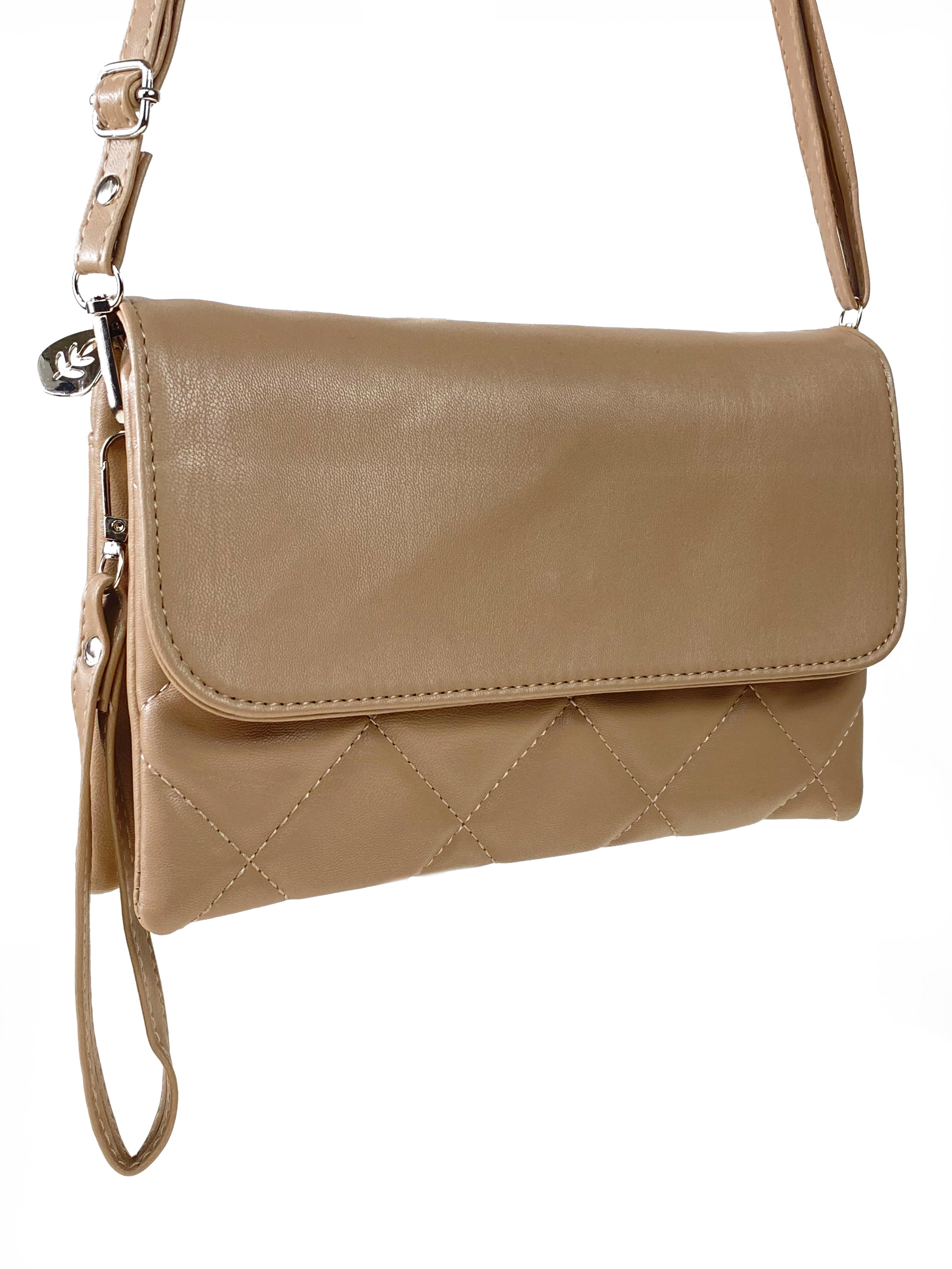 На фото 3 - Женская сумка-клатч из мягкой искусственной кожи, цвет абрикосовый