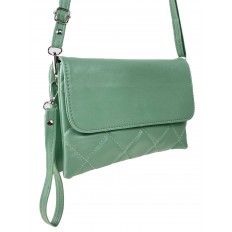 На фото 3 - Женская сумка-клатч из мягкой искусственной кожи, цвет зеленый