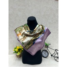 На фото 1 - Легкий платок с принтом, мультицвет