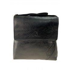 На фото 2 - Мужская повседневная сумка из экокожи, цвет чёрный