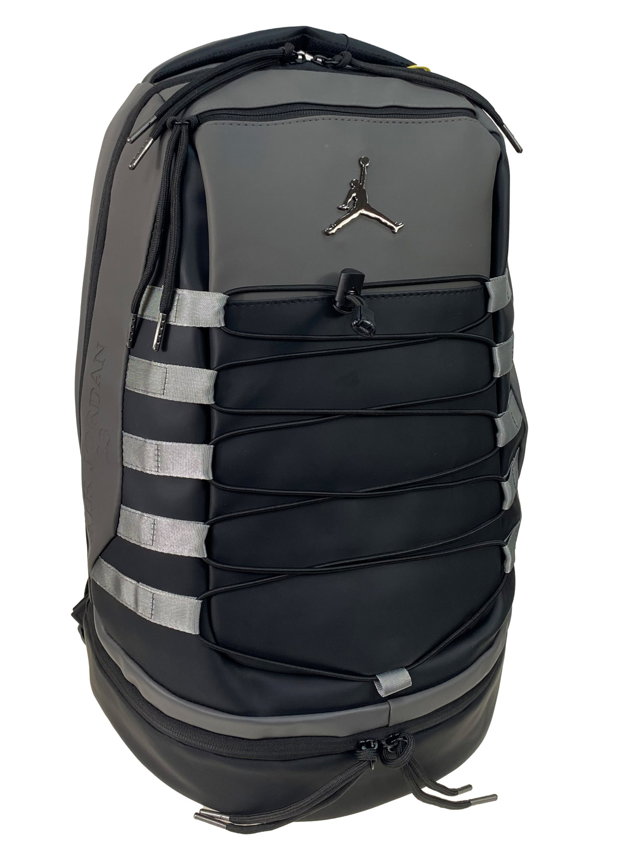 На фото 1 - Универсальный  рюкзак из искусственной кожи и текстиля, цвет серый 