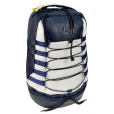 На фото 1 - Универсальный  рюкзак из искусственной кожи и текстиля, цвет синий с белым