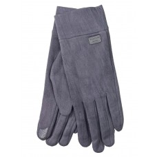 На фото 1 - Велюровые демисезонные перчатки, цвет  серый