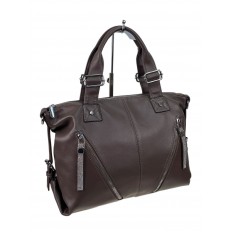 На фото 2 - Женская сумка из искусственной кожи, цвет бежево-коричневый