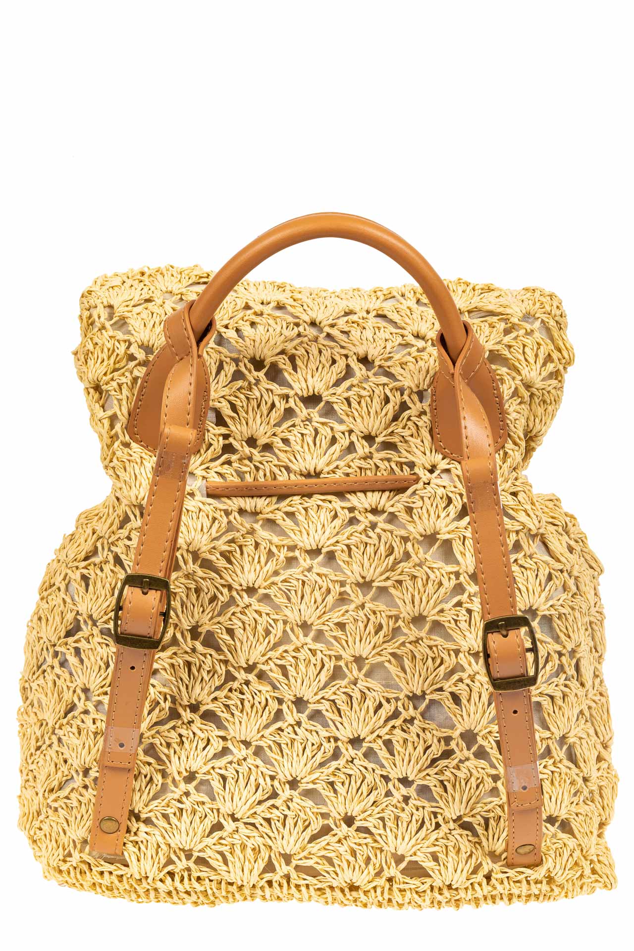 На фото 3 - Сумка-рюкзак плетеная из джута, цвет бежевый