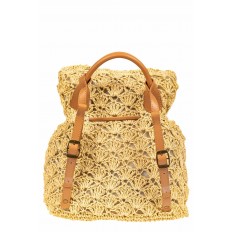 На фото 3 - Сумка-рюкзак плетеная из джута, цвет бежевый