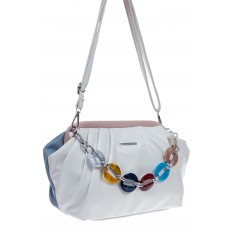 На фото 2 - Женская сумка с фермуаром из мягкой экокожи, цвет мультицвет