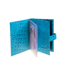 На фото 2 - Обложка для паспорта и автодокументов из натуральной кожи, цвет голубой