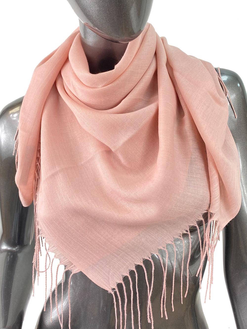 Лёгкий платок-палантин из кашемира, цвет розовый