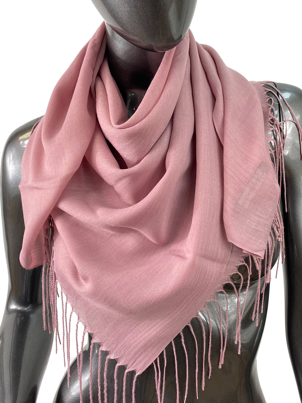 На фото 1 - Лёгкий платок-палантин из кашемира, цвет розового дерева