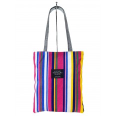 На фото 2 - Летняя женская сумка-шоппер из текстиля, мультицвет