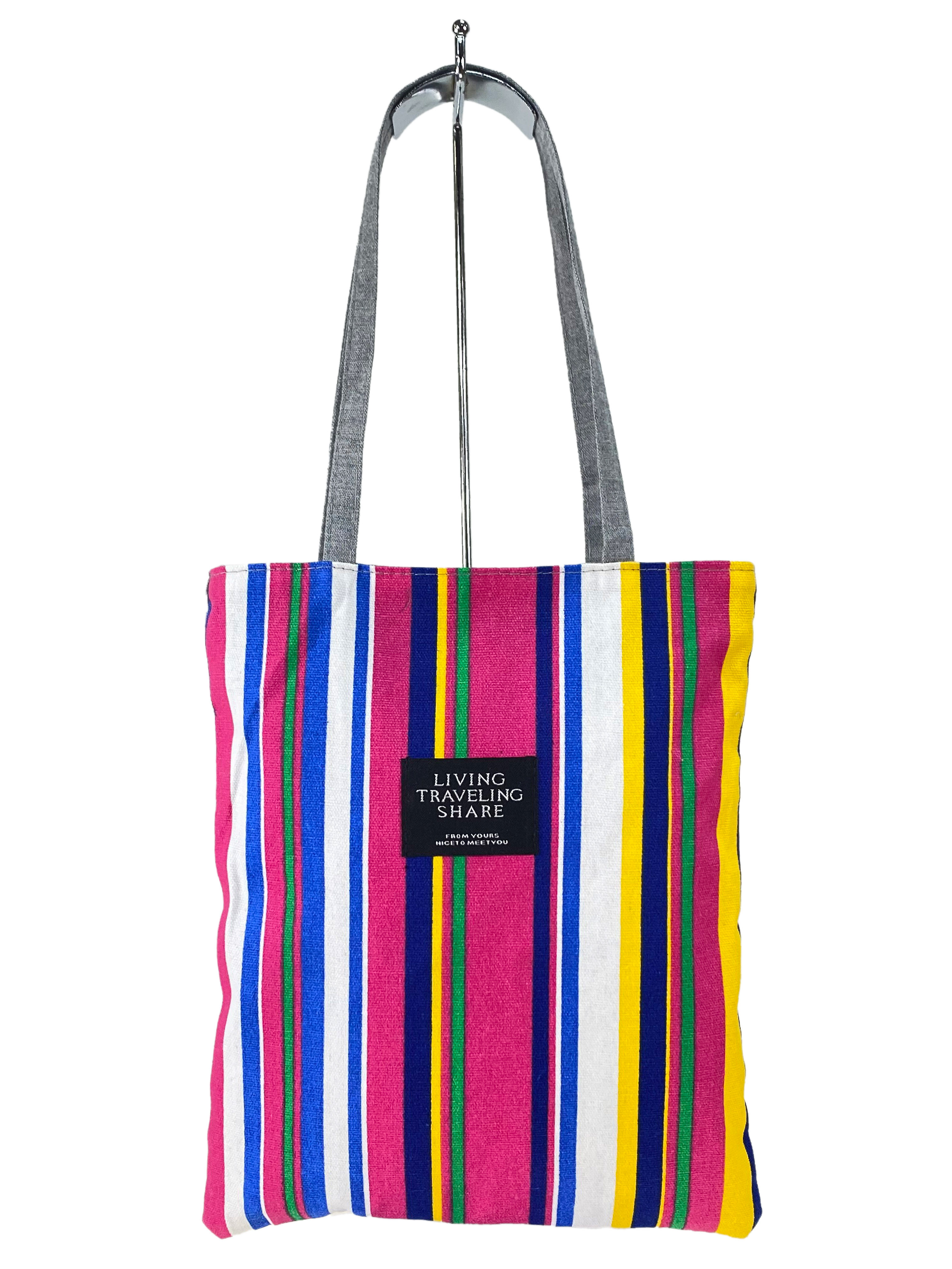 На фото 2 - Летняя женская сумка-шоппер из текстиля, мультицвет