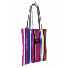 На фото 3 - Летняя женская сумка-шоппер из текстиля, мультицвет