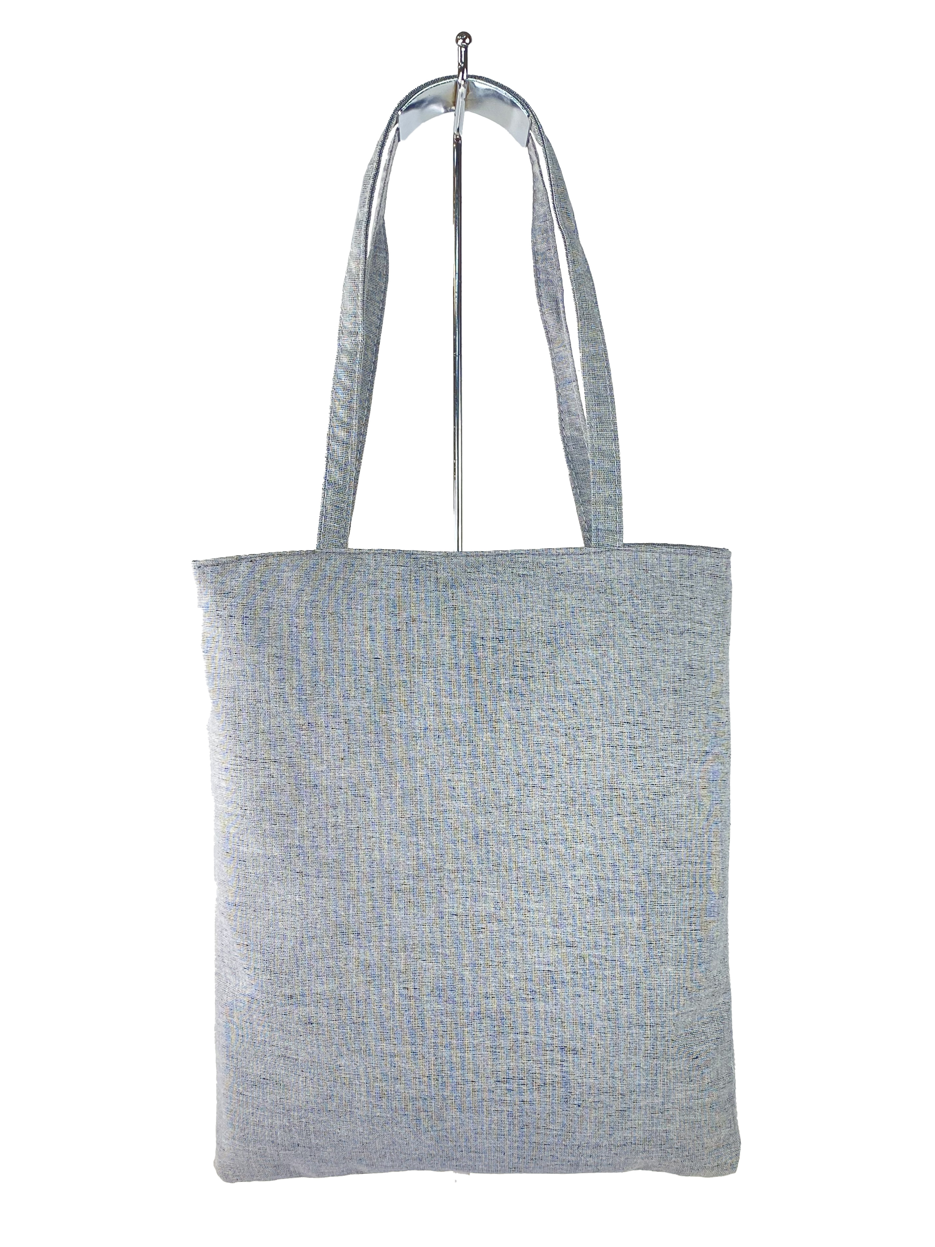 На фото 3 - Летняя женская сумка-шоппер из полосатого текстиля, мультицвет