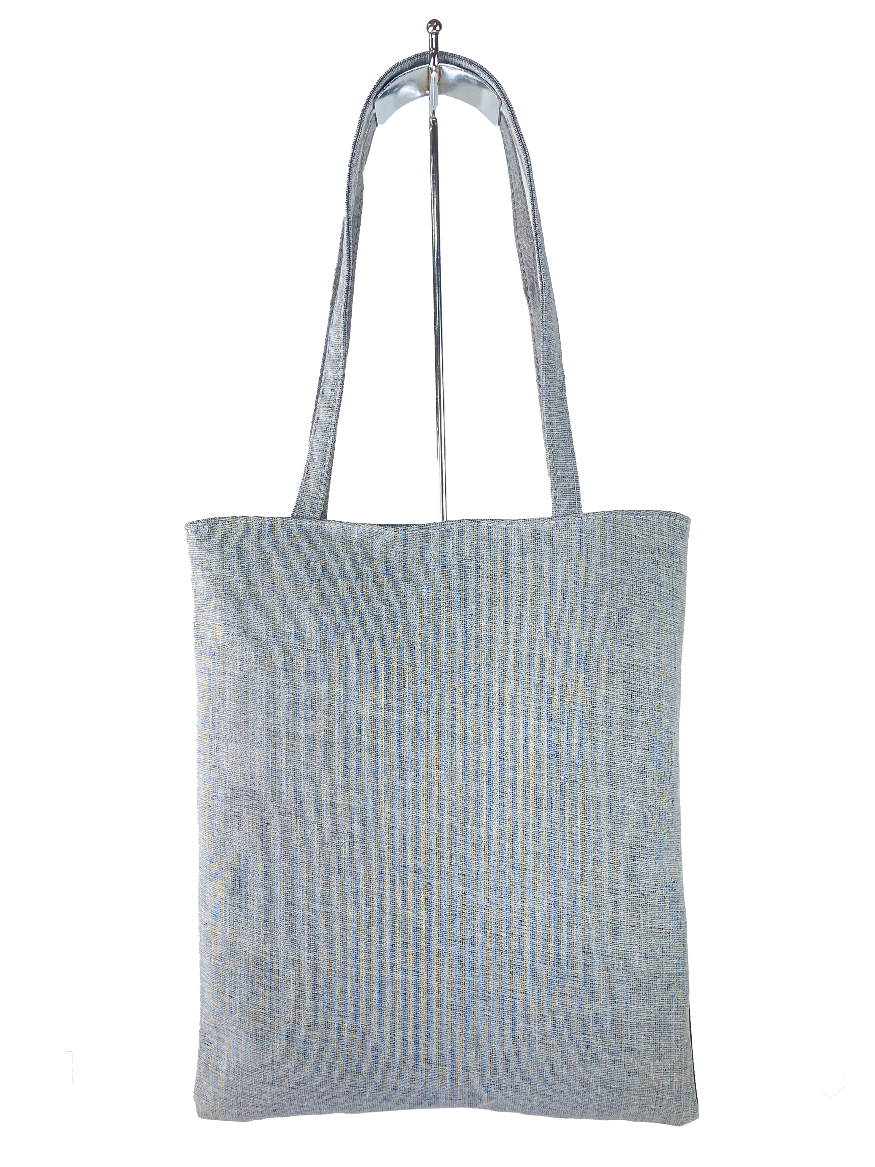 На фото 3 - Женская летняя сумка-шоппер из текстиля в полоску, мультицвет