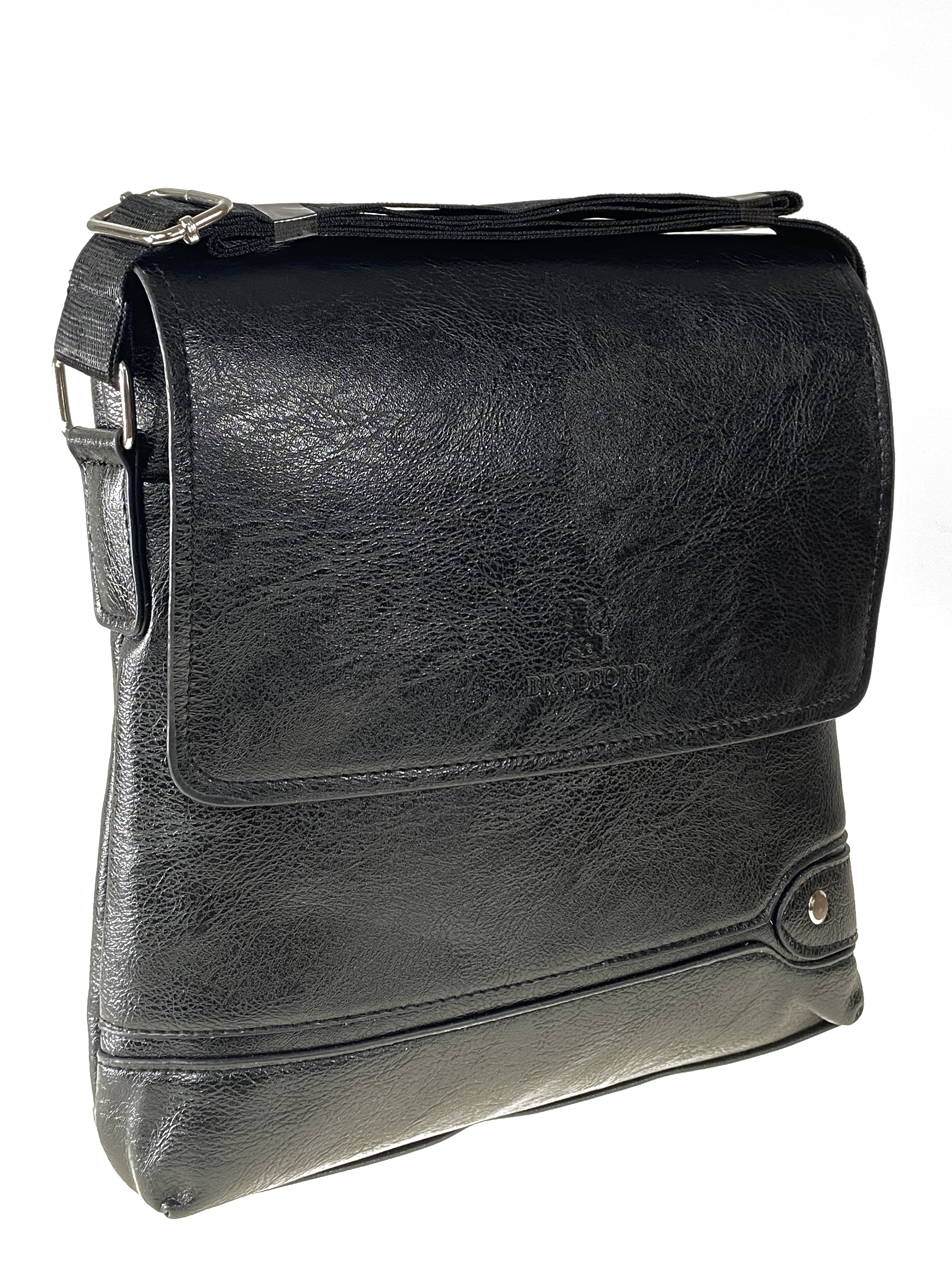На фото 1 -  Мужская сумка-планшет из экокожи, чёрная размер L