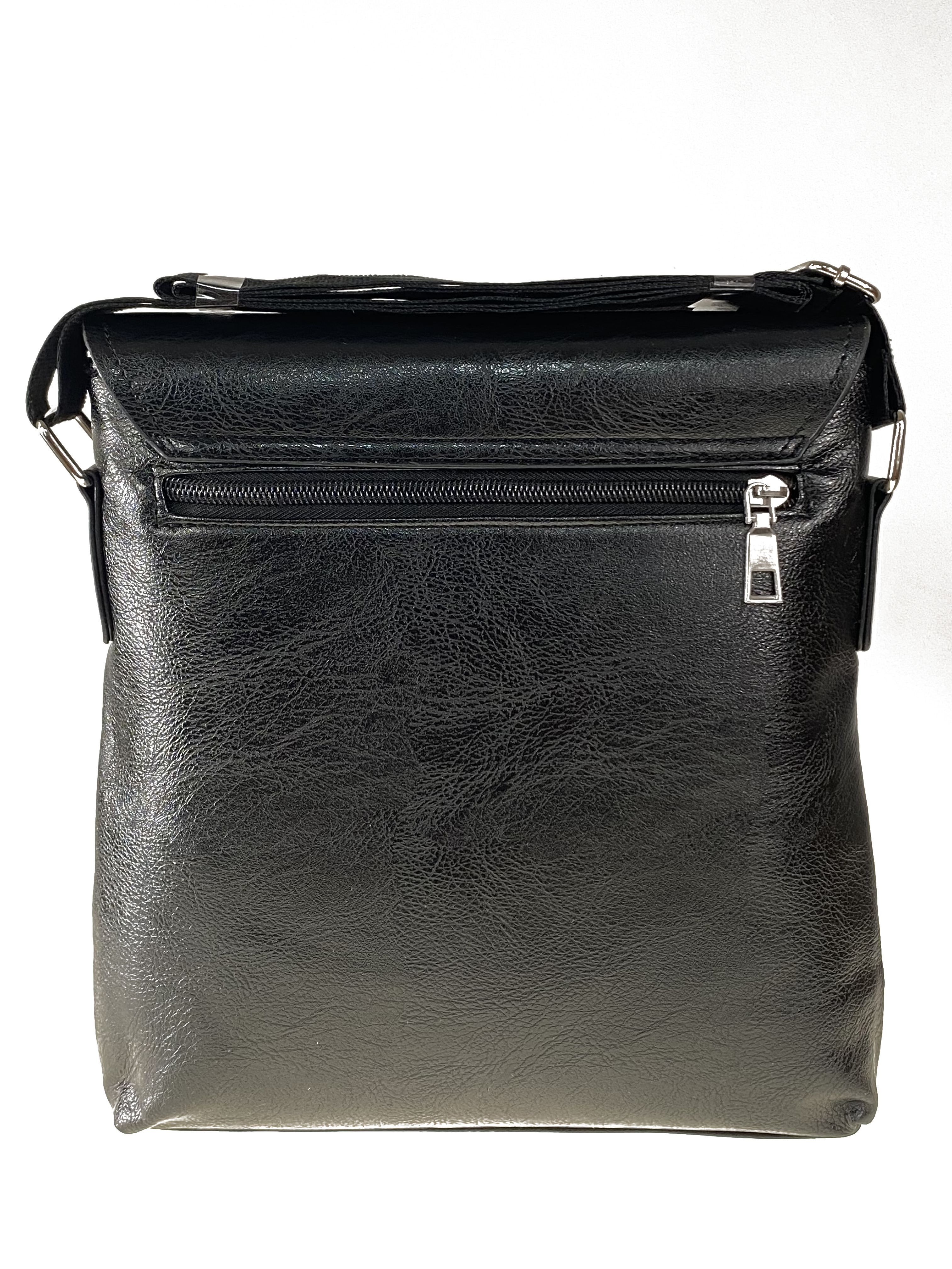 На фото 3 -  Мужская сумка-планшет из экокожи, чёрная размер L