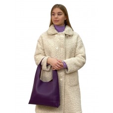 На фото 1 - Женская сумка  из искусственной кожи, цвет  фиолетовый