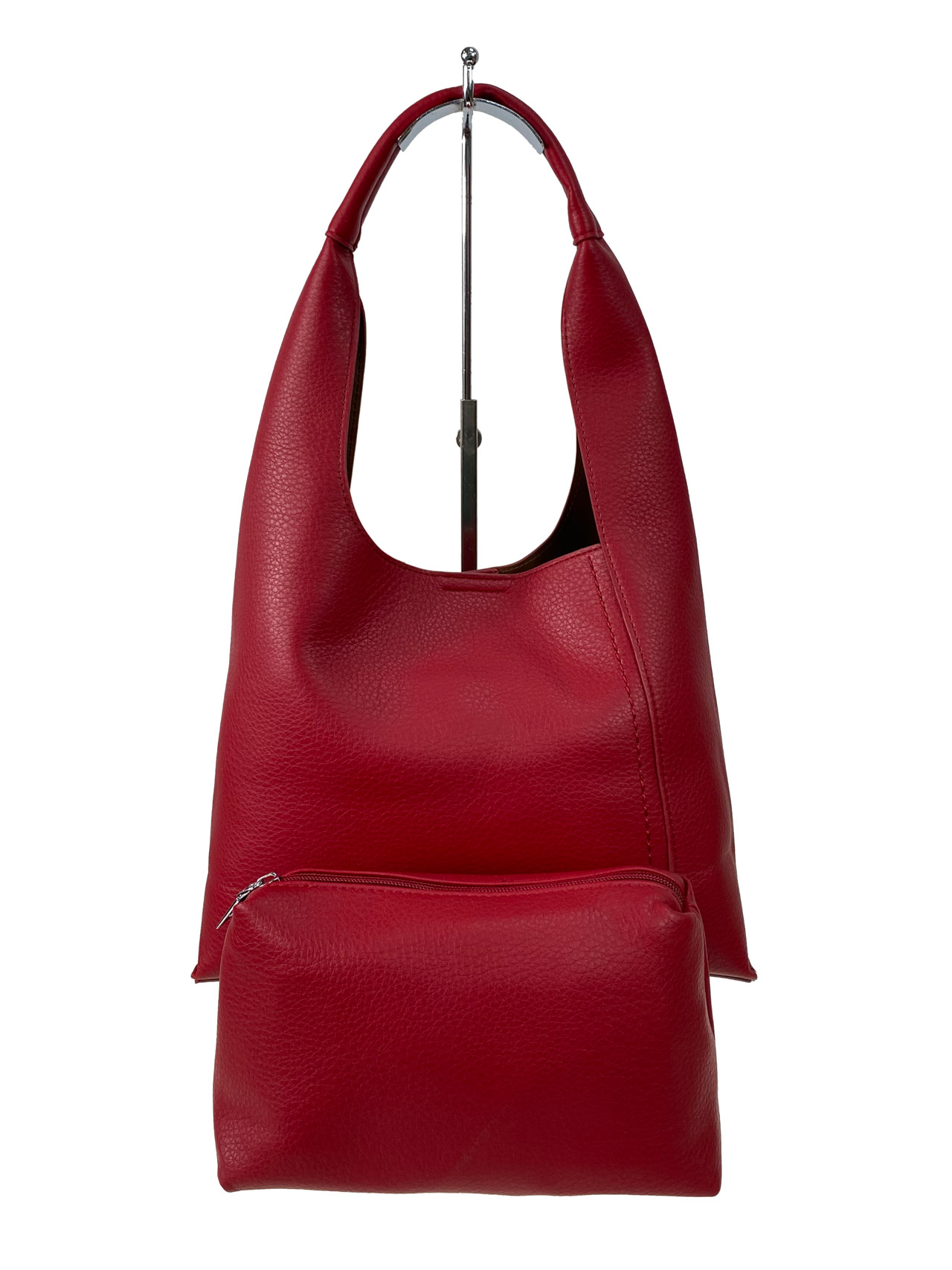 На фото 2 - Женская сумка  из искусственной кожи, цвет  красный