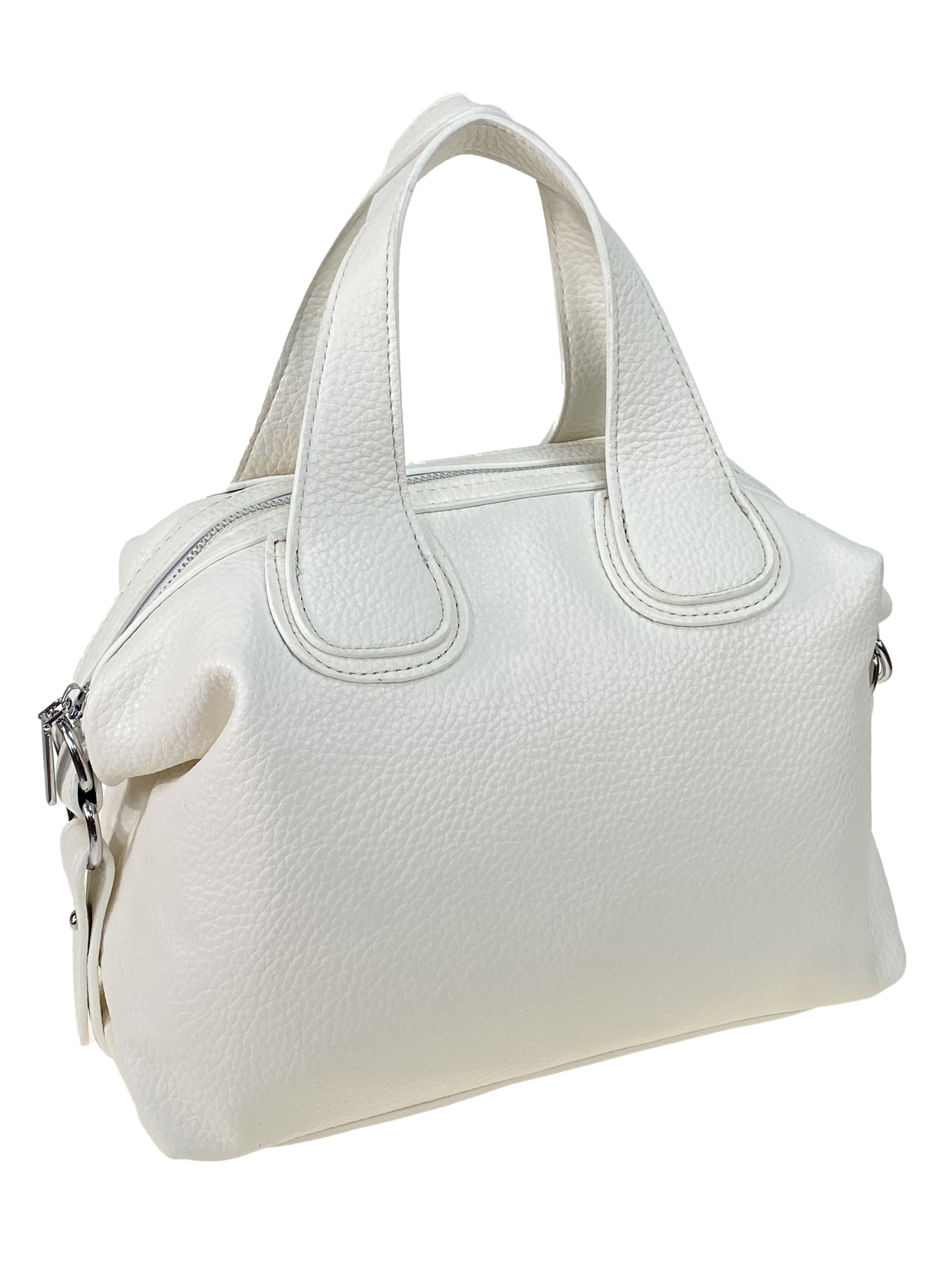 На фото 1 -  Женская сумка из искусственной кожи, цвет белый