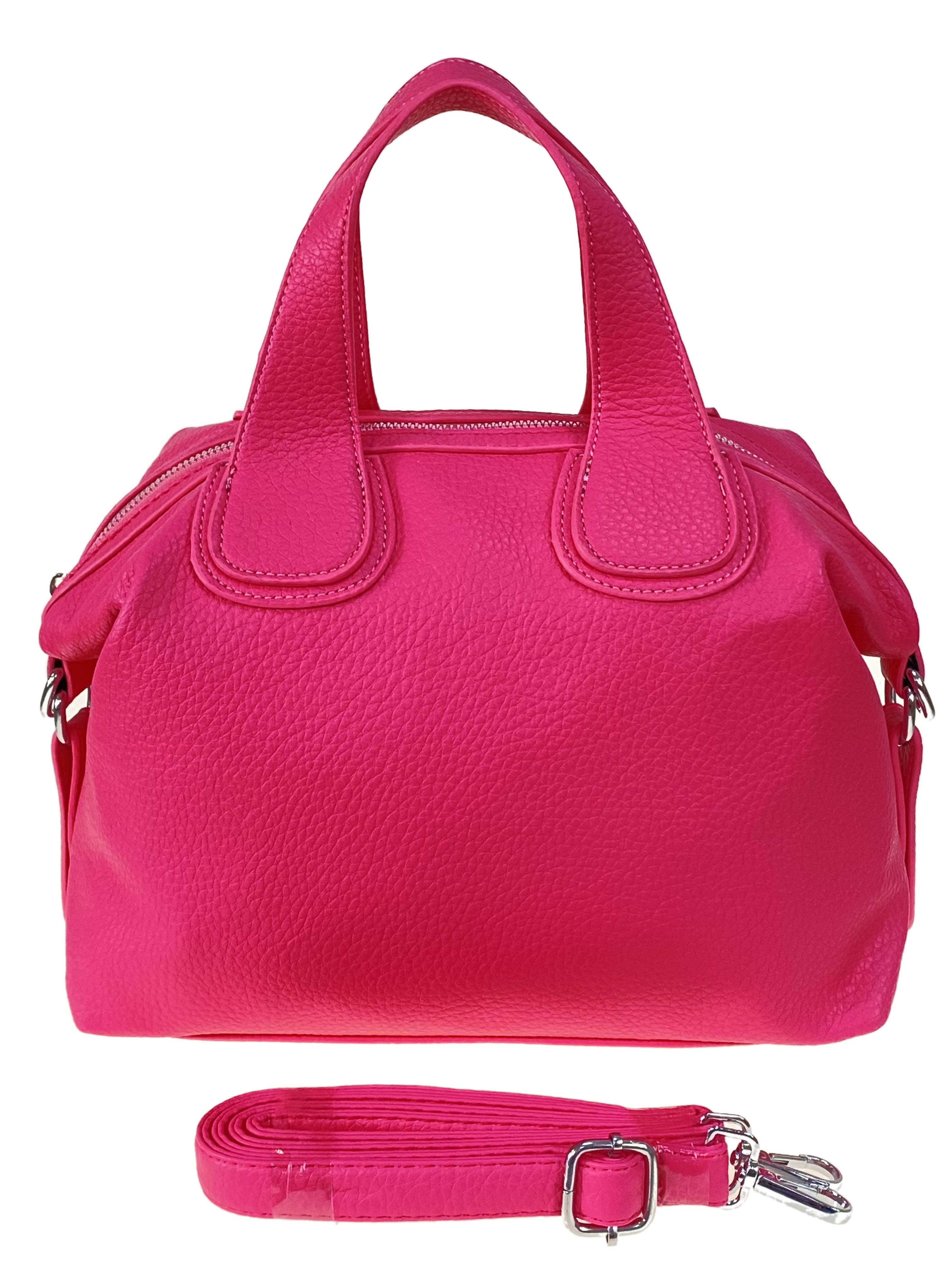На фото 2 -  Женская сумка из искусственной кожи, цвет розовый