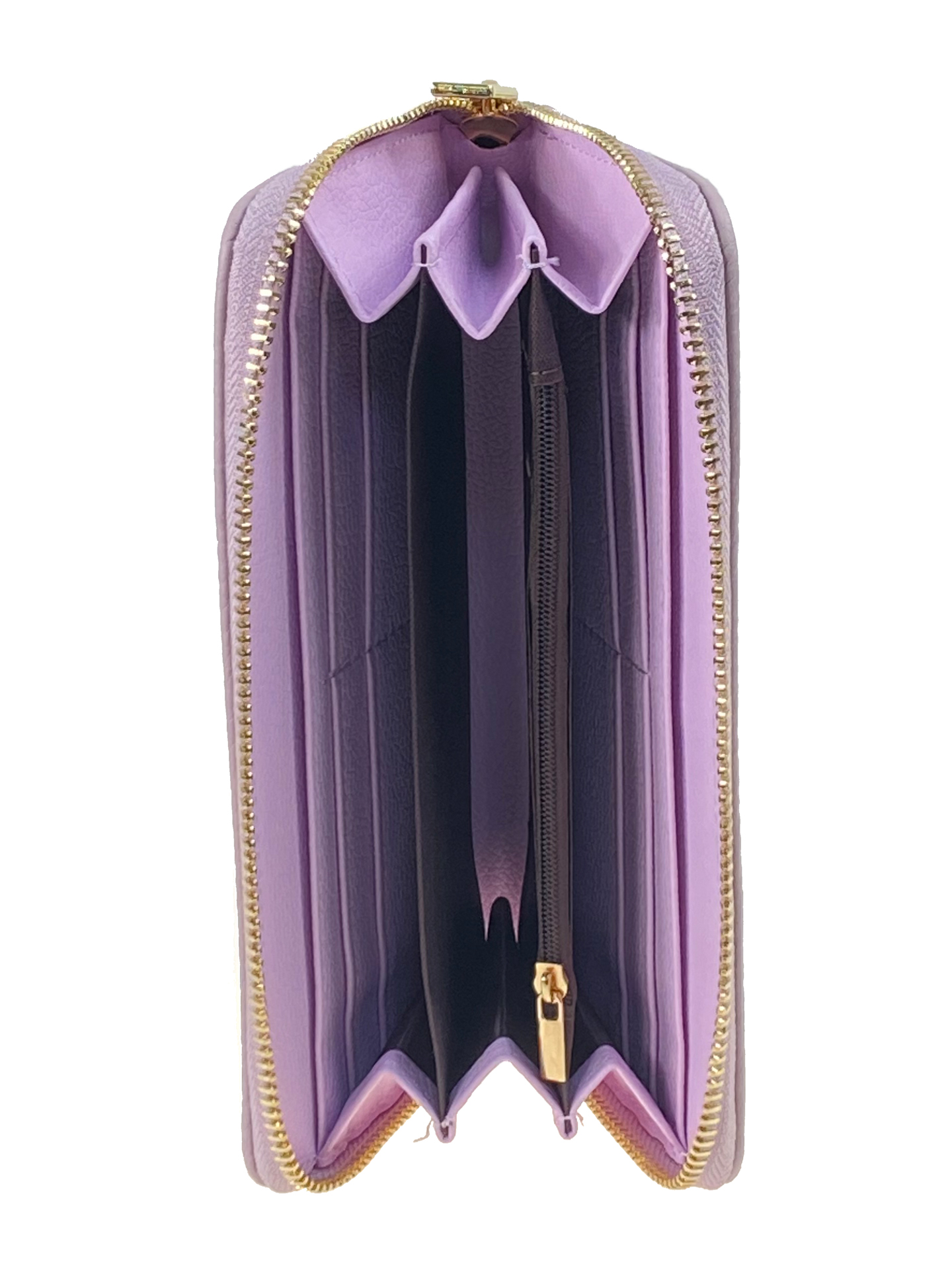 На фото 2 - Женское портмоне из искусственной кожи, цвет светло сиреневый