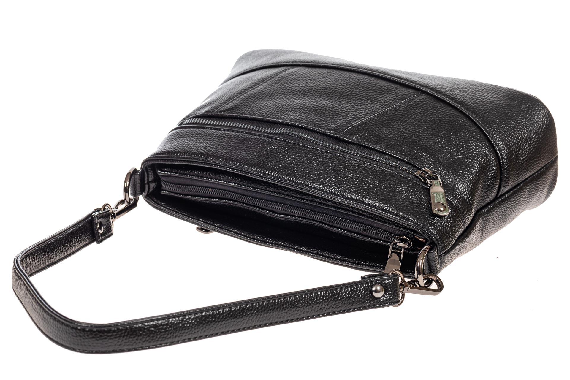 На фото 4 - Классическая женская сумка из искусственной кожи, цвет черный