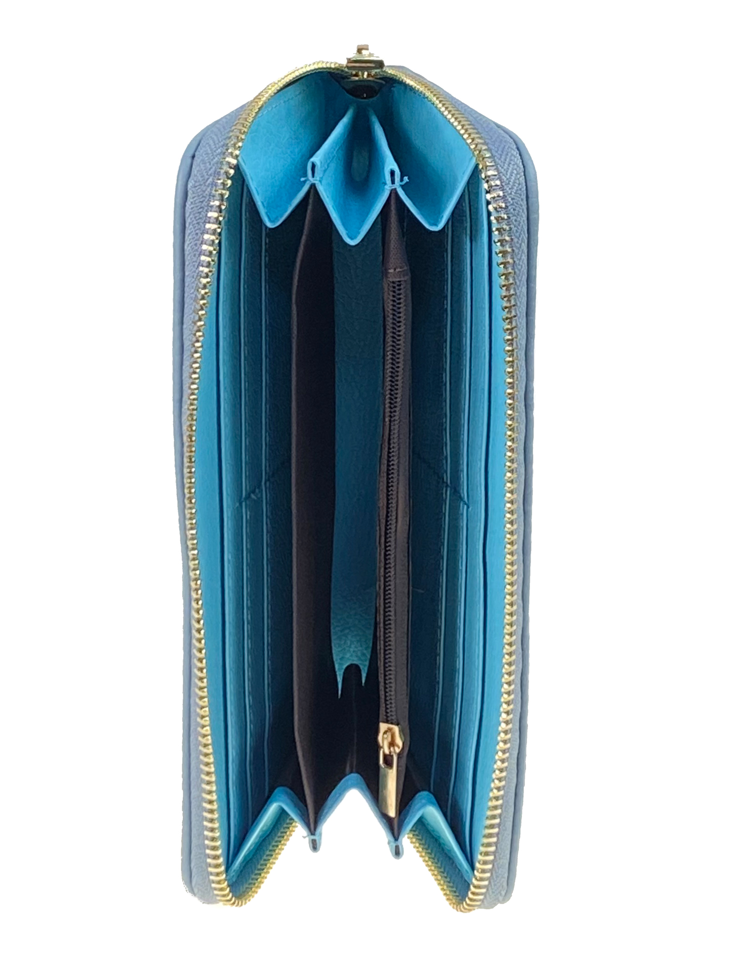 На фото 2 - Женское портмоне из искусственной кожи, цвет голубой