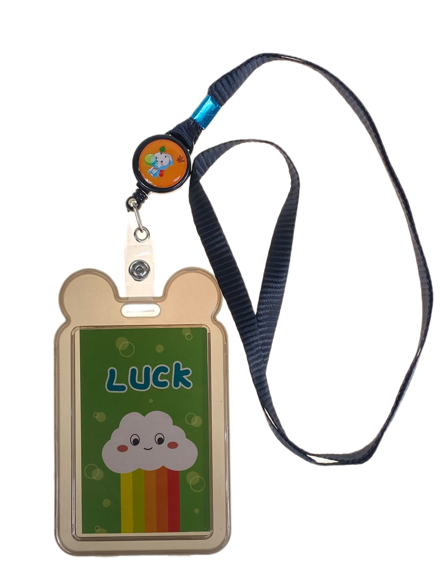 На фото 1 - Бейдж для пропуска с рулеткой и лентой, цвет черный