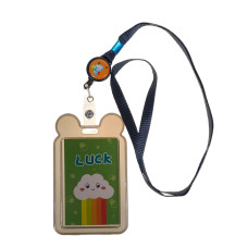 На фото 1 - Бейдж для пропуска с рулеткой и лентой, цвет черный