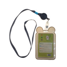 На фото 2 - Бейдж для пропуска с рулеткой и лентой, цвет черный