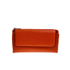 На фото 1 -  Женское портмоне из искусственной кожи, цвет оранжевый
