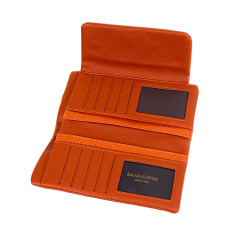 На фото 2 -  Женское портмоне из искусственной кожи, цвет оранжевый