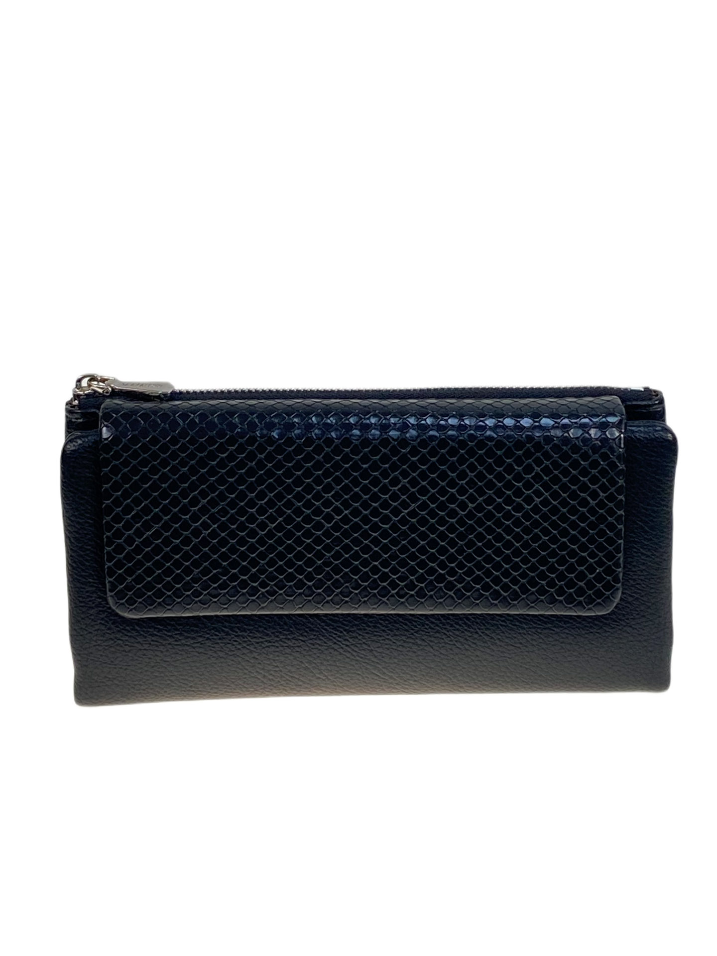 На фото 1 -  Женское портмоне из искусственной кожи, цвет черный