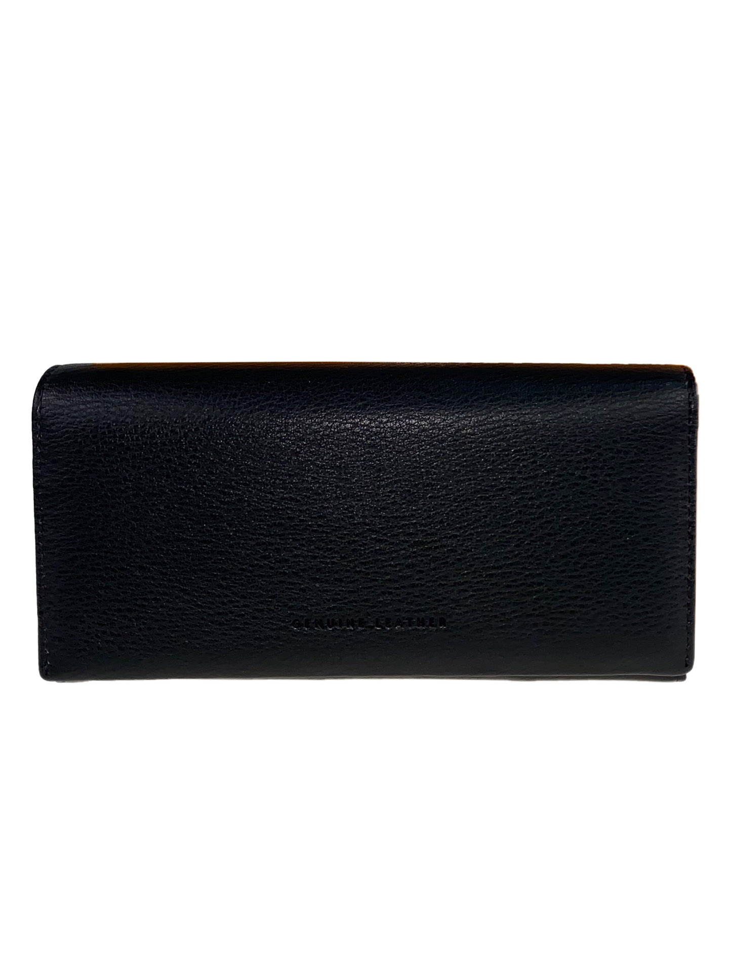 На фото 1 - Кожаный женский кошелёк-портмоне, цвет чёрный, арт. 06-05142FV1220/1