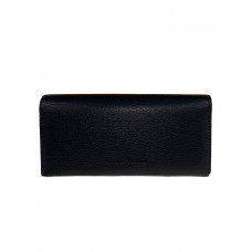 На фото 1 - Кожаный женский кошелёк-портмоне, цвет чёрный, арт. 06-05142FV1220/1