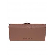На фото 1 - Кожаный женский кошелёк-портмоне, цвет пудровый