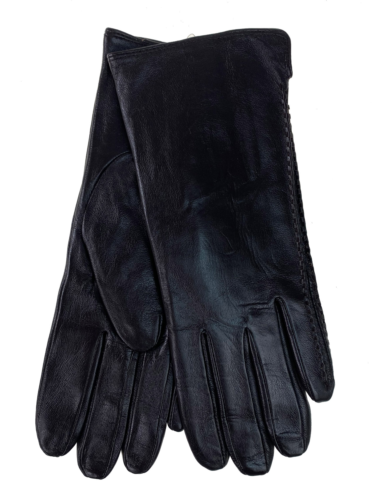 На фото 1 - Женские перчатки из натуральной кожи, цвет шоколад