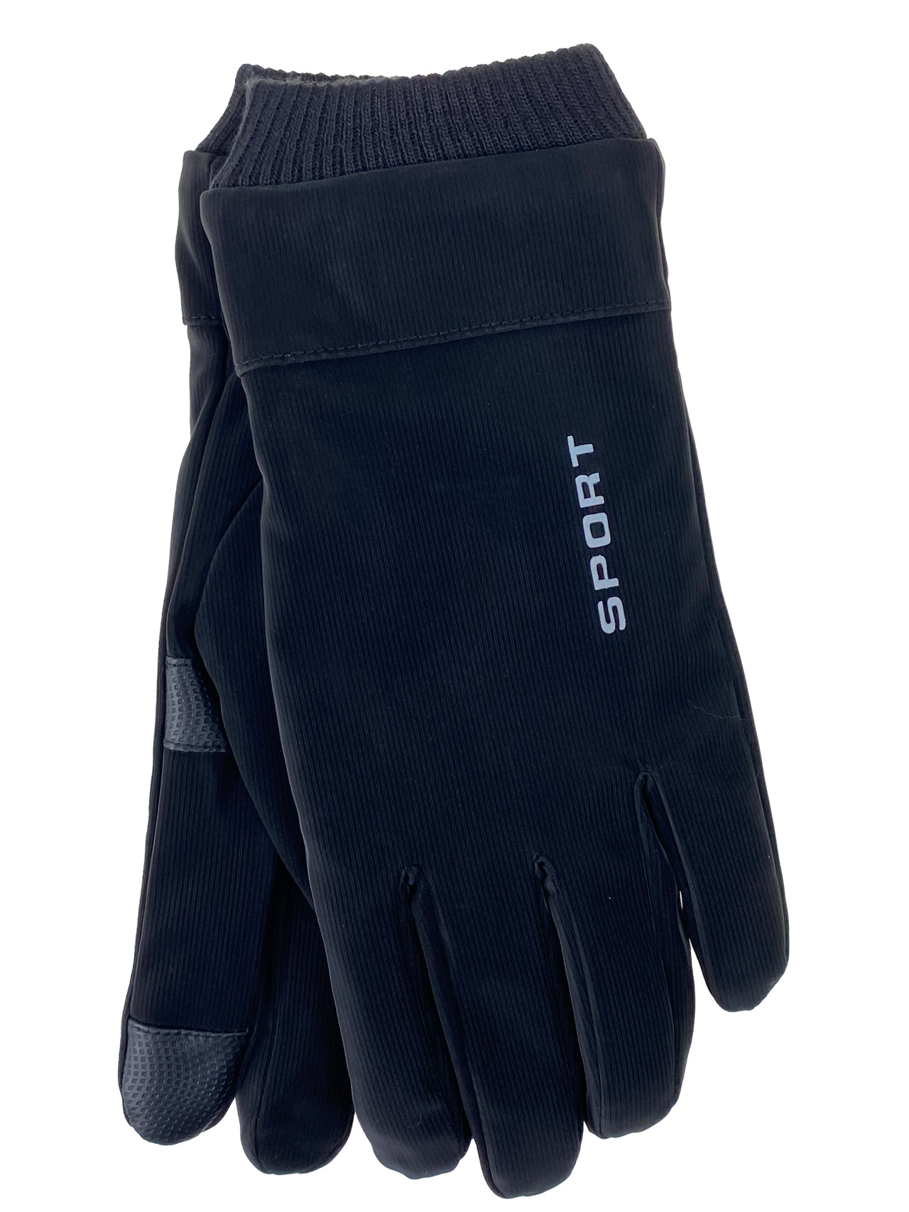 На фото 1 - Утепленные мужские перчатки, цвет черный