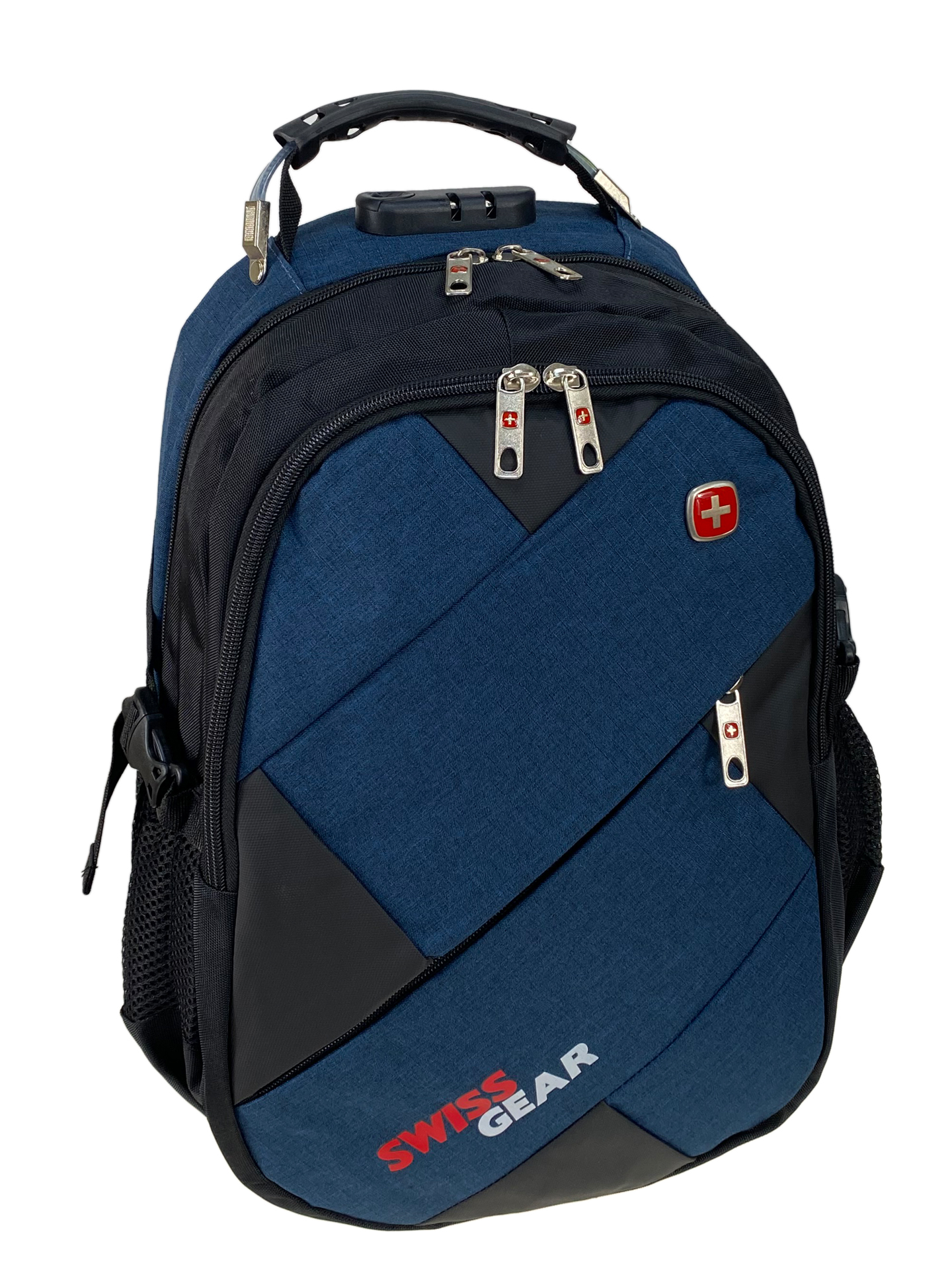 На фото 1 - Универсальный рюкзак из водоотталкивающей ткани, цвет черный с синим