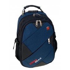 На фото 1 - Универсальный рюкзак из водоотталкивающей ткани, цвет черный с синим