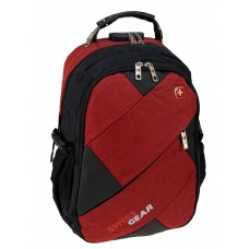 На фото 1 - Универсальный рюкзак из водоотталкивающей ткани, цвет черный с бордовым