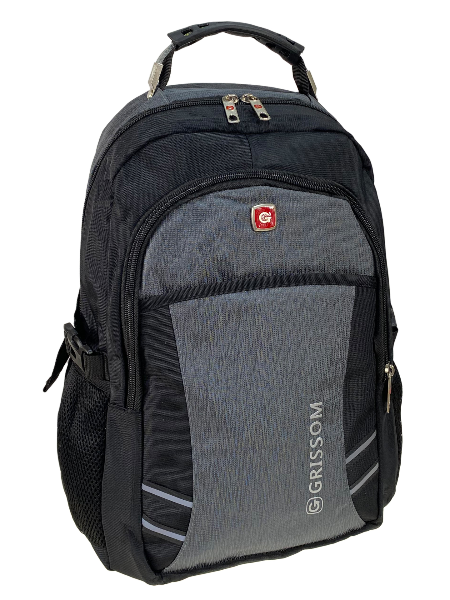 На фото 1 - Универсальный рюкзак из водоотталкивающей ткани, цвет черный с серым