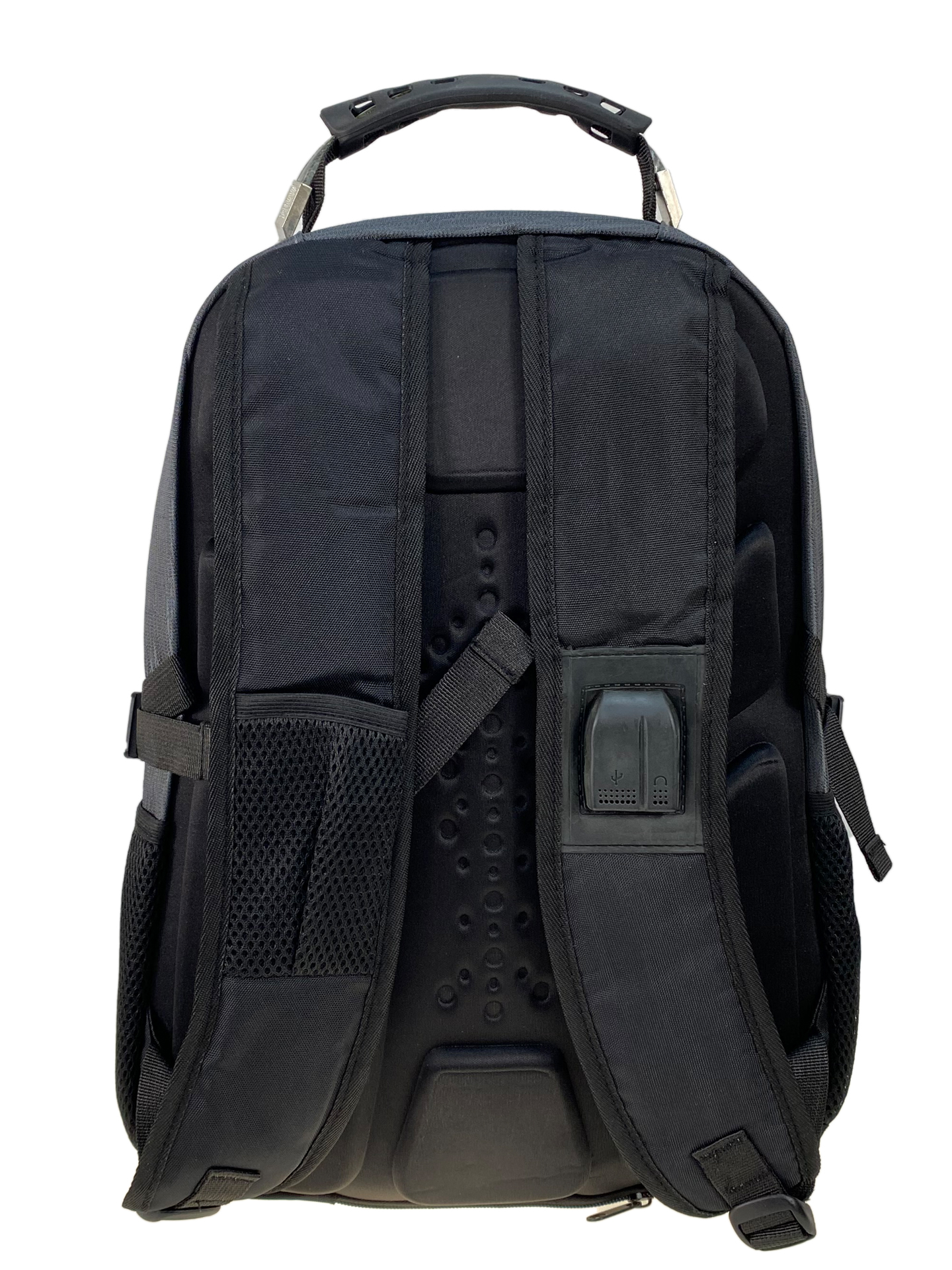 На фото 2 - Универсальный рюкзак из водоотталкивающей ткани, цвет черный с серым