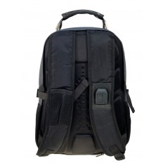 На фото 2 - Универсальный рюкзак из водоотталкивающей ткани, цвет черный с серым