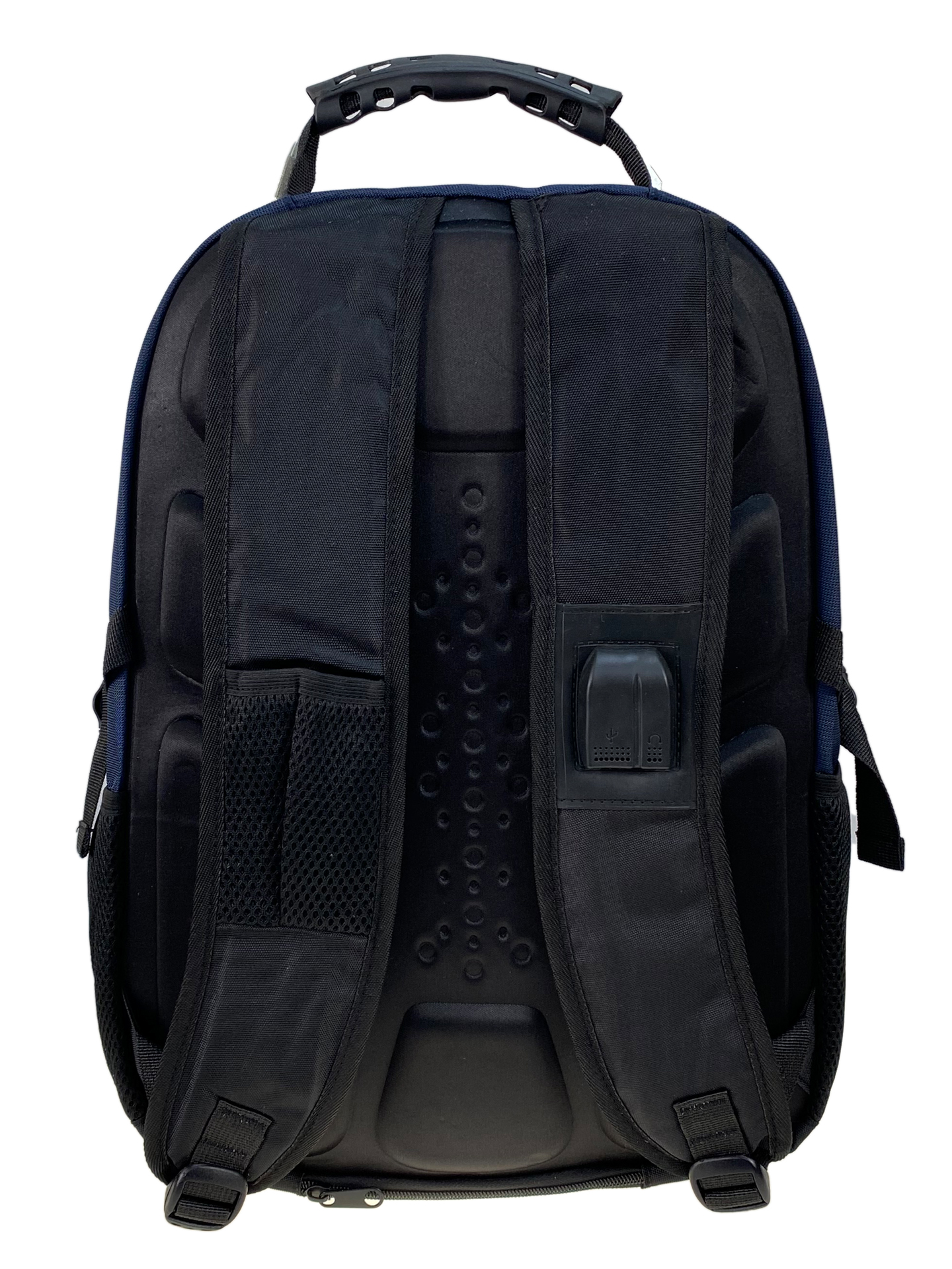 На фото 2 - Универсальный рюкзак из водоотталкивающей ткани, цвет черный с синим