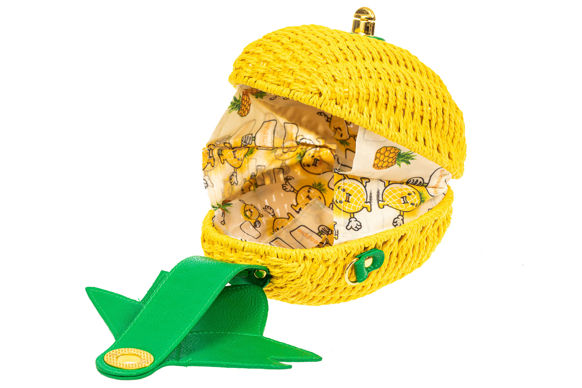 На фото 4 - Сумка “Ананас” плетеная из ротанга, цвет желтый