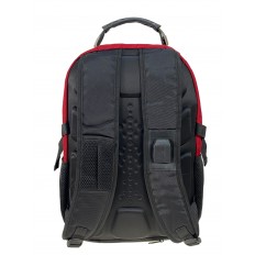 На фото 2 - Универсальный рюкзак из водоотталкивающей ткани, цвет черный с красным