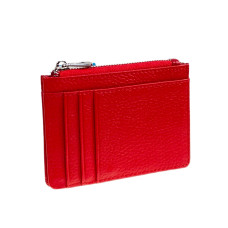 На фото 1 - Картхолдер женский из натуральной кожи для пластиковых карт, цвет красный На фото 1 - Картхолдер женский из натуральной кожи для пластиковых карт, цвет красный