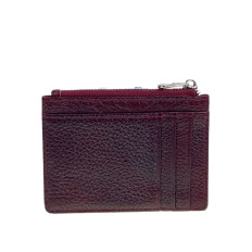 На фото 2 - Картхолдер женский из натуральной кожи для пластиковых карт, цвет бордовый